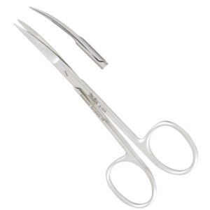 Tijera para iris curva 4" (10.2cm) fina Ref: 5-302.