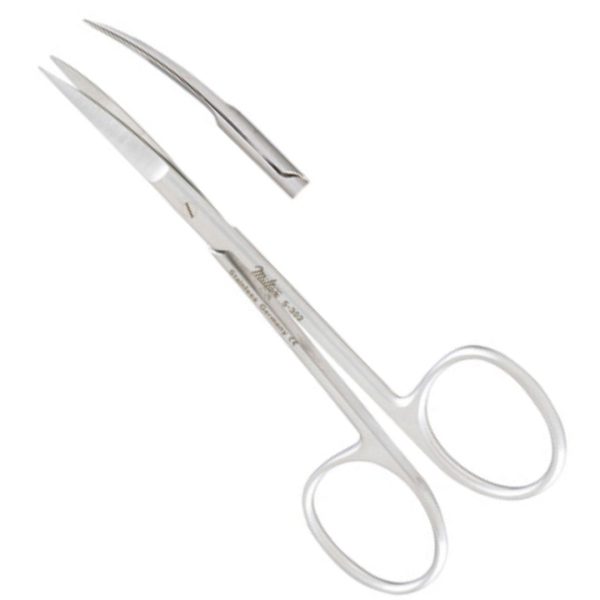 Tijera para iris curva 4" (10.2cm) fina Ref: 5-302.
